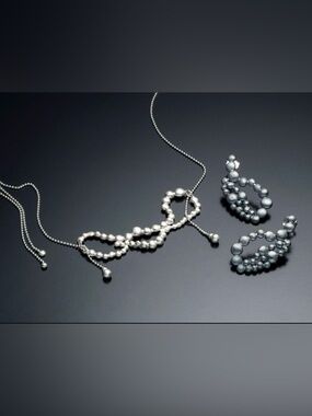 Bergue Lisbon Handmade Sterling Sculptural Necklace Earrings Set NWT NEVER WORN